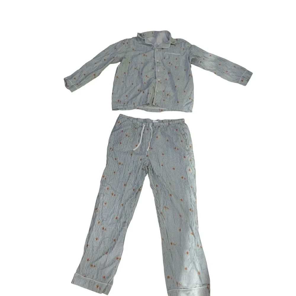 Wondershop Mens Large Gingerbread Stripe Pajama Set Green White  Sleepwear